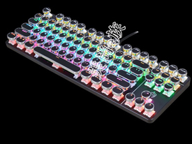 美尚e族 雙色字符917-7黑色鍵機械鍵盤